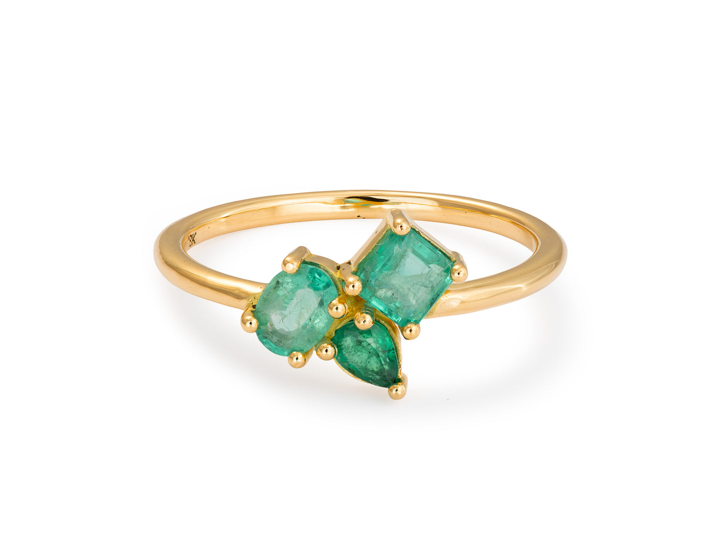 Anillo de Oro 18K con Esmeraldas
