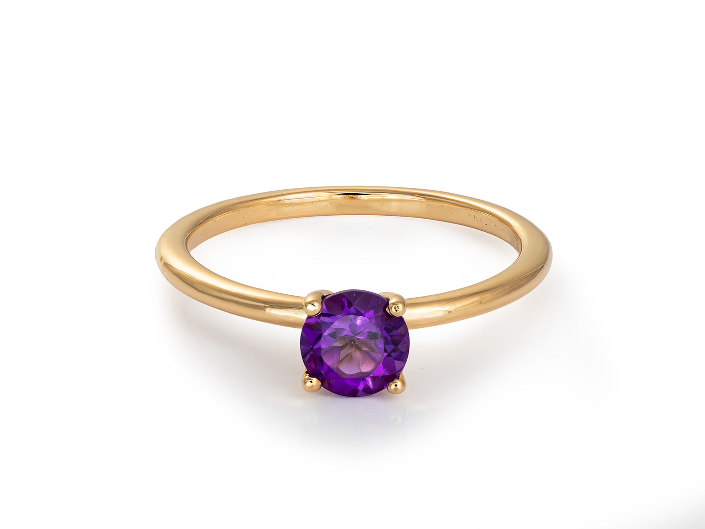 Anillo de Oro 18K con Amatista natural