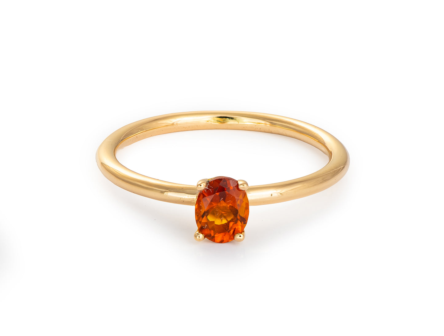 Anillo de Oro 18K con Citrino natural