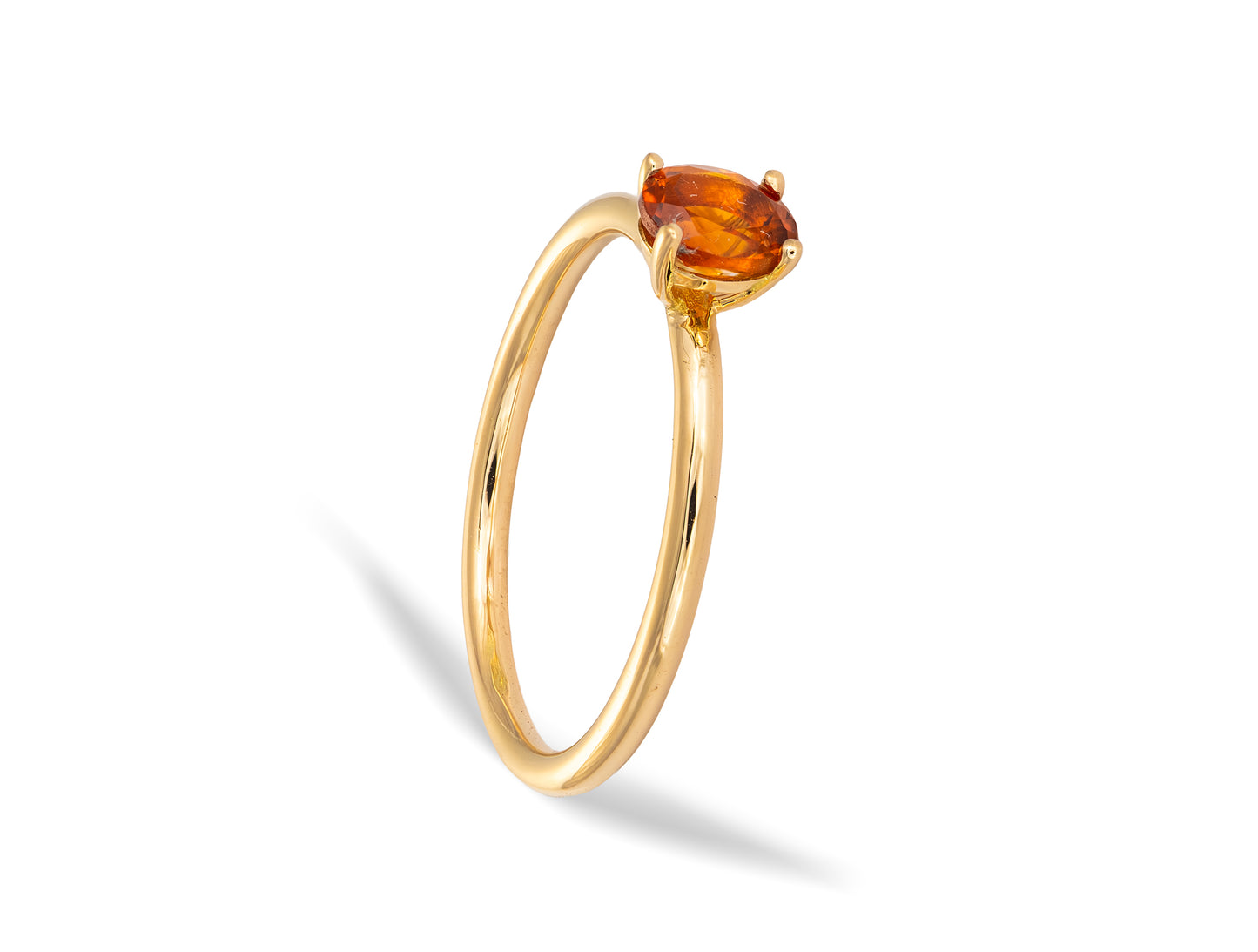 Anillo de Oro 18K con Citrino natural