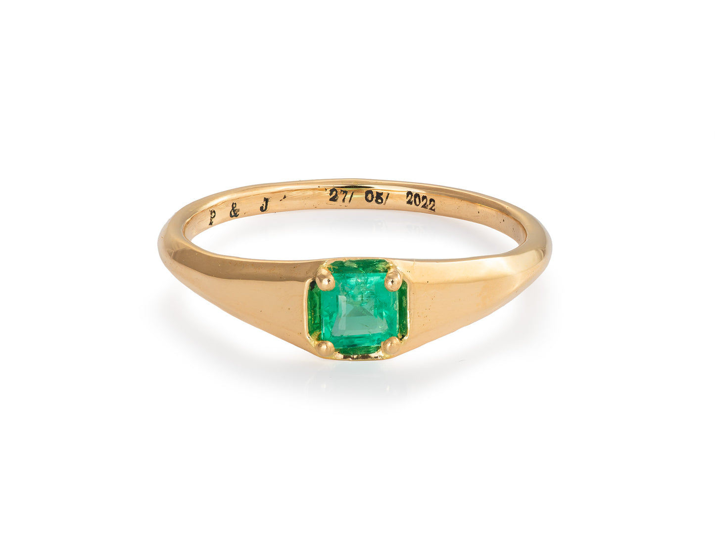Anillo de oro 18k con Esmeralda Natural de 0.31 Ct