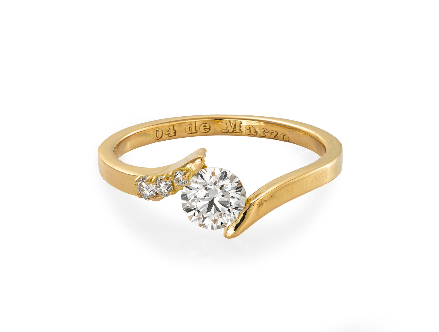 Anillo de oro 18k con Diamante de Laboratorio