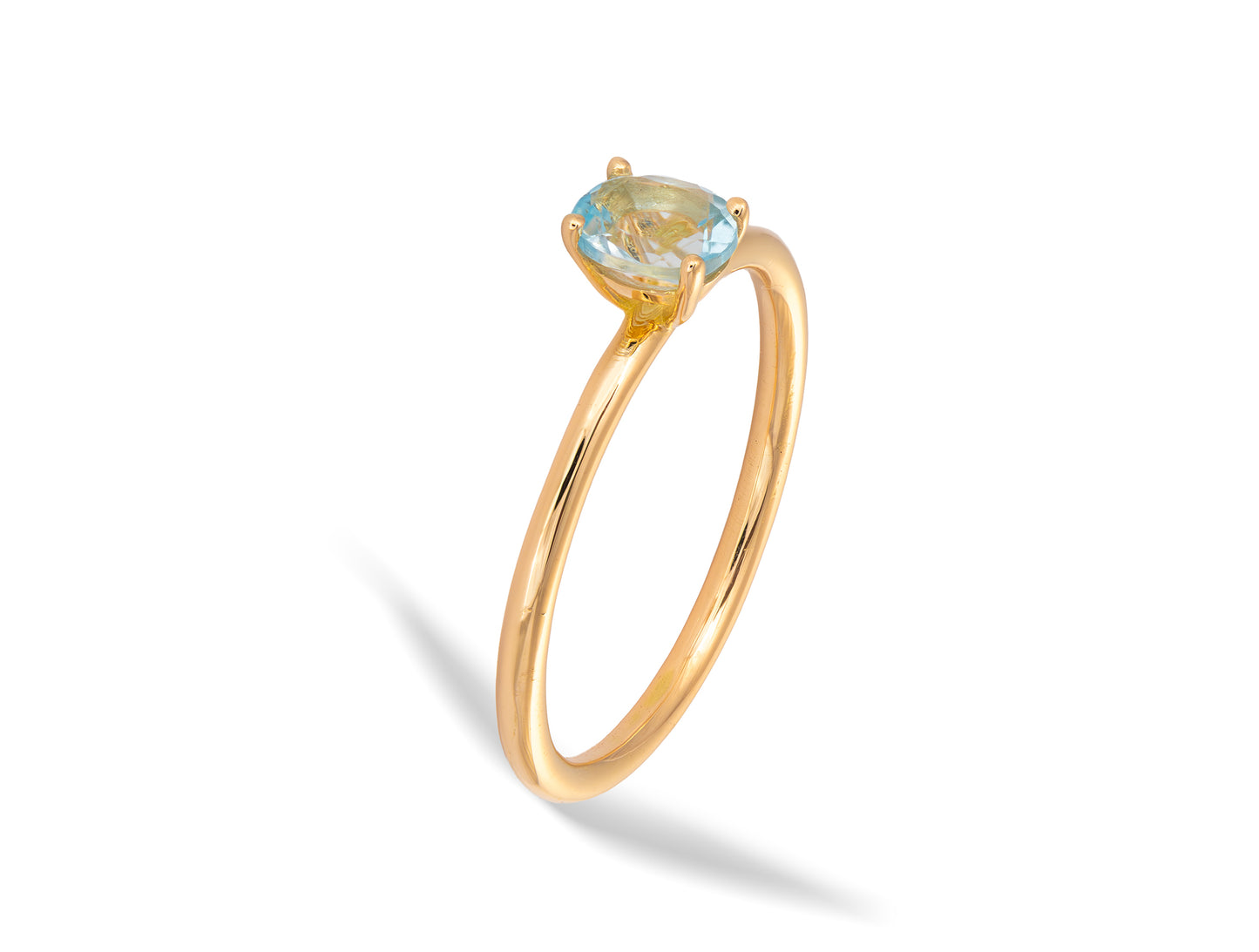 Anillo de Oro 18K con Topacio natural