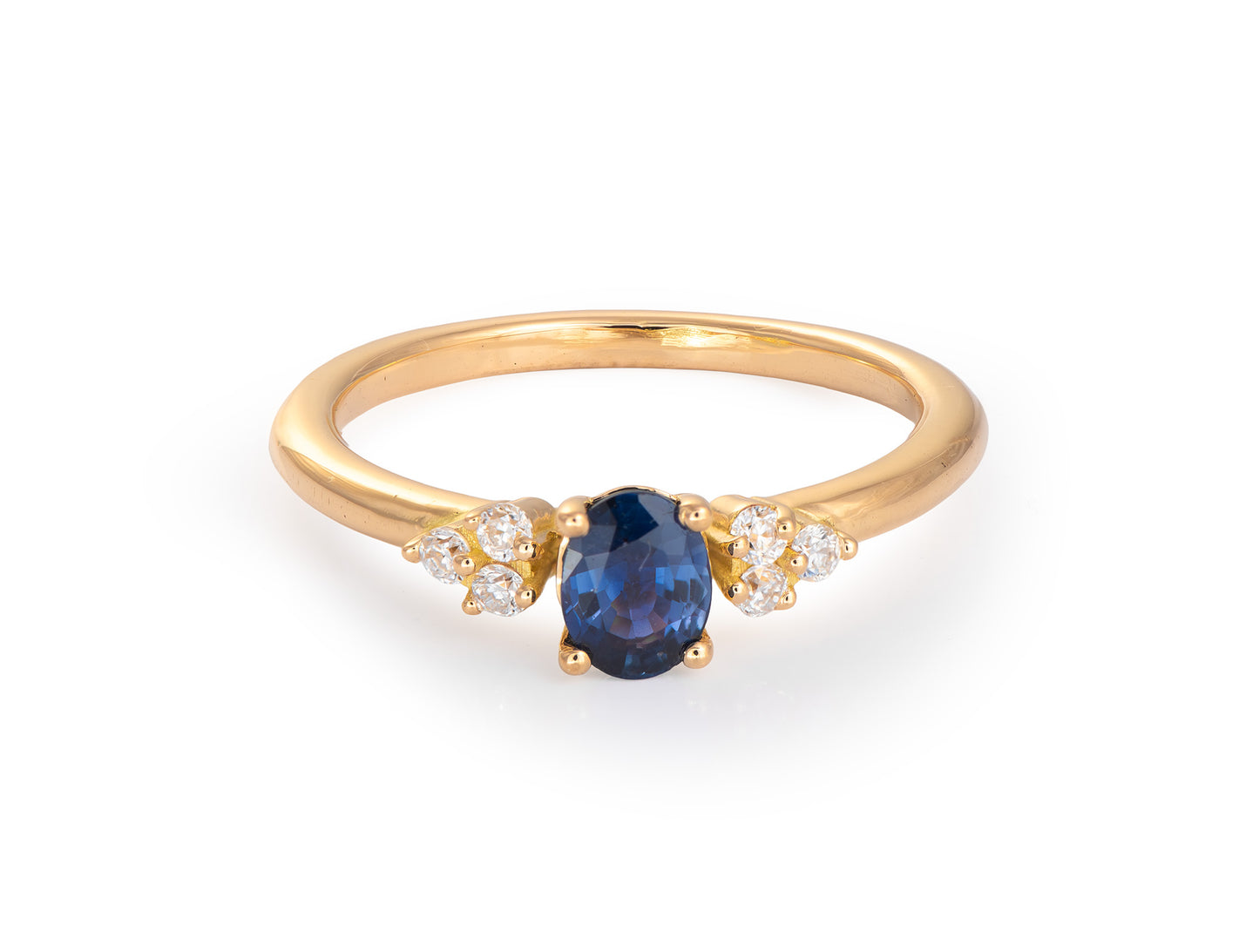 Anillo de compromiso en Oro 18K con Zafiro natural