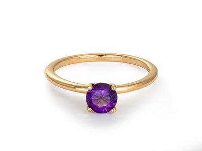 Anillo de Oro 18K con Amatista natural