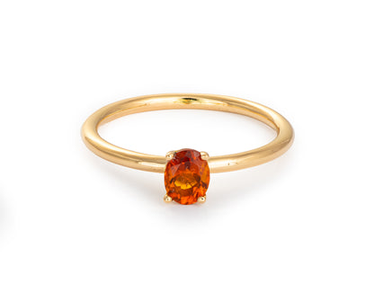 Anillo de Oro 18K con Citrino natural