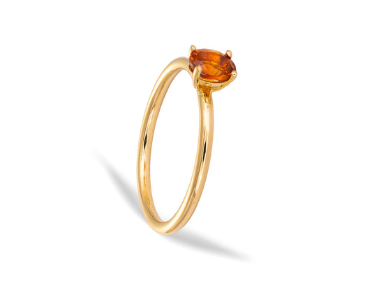 Anillo de Oro 18K con Citrino natural