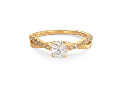 Anillo de oro 18k con Diamante de Laboratorio