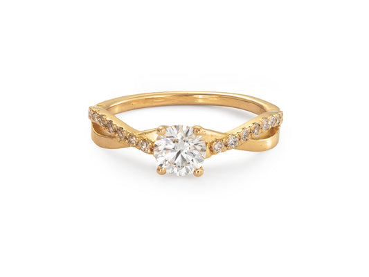 Anillo de oro 18k con Diamante de Laboratorio
