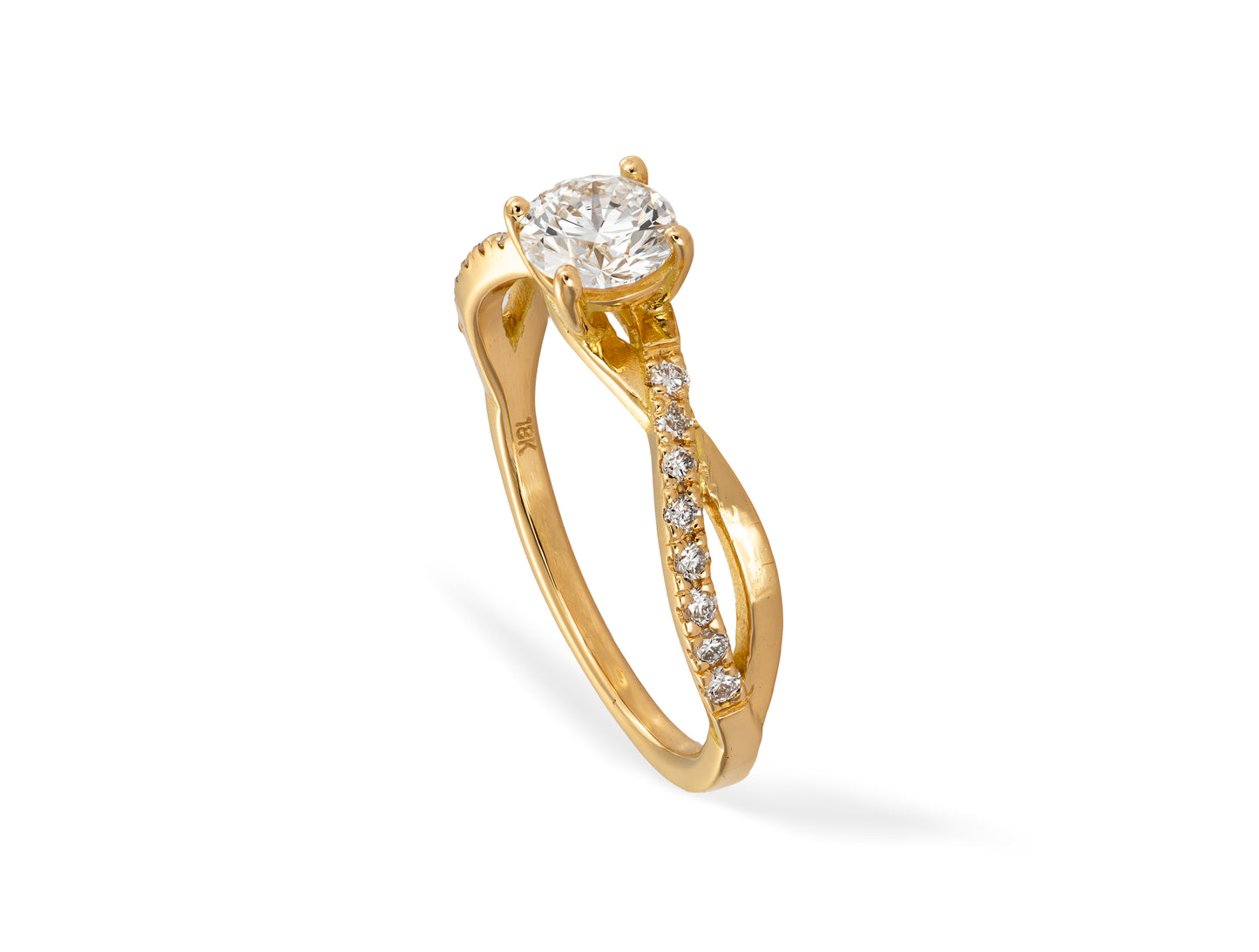 Anillo de oro 18k con Diamante de Laboratorio