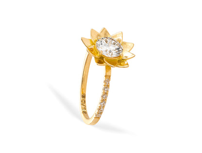 Anillo de oro 18k con Diamante de Laboratorio