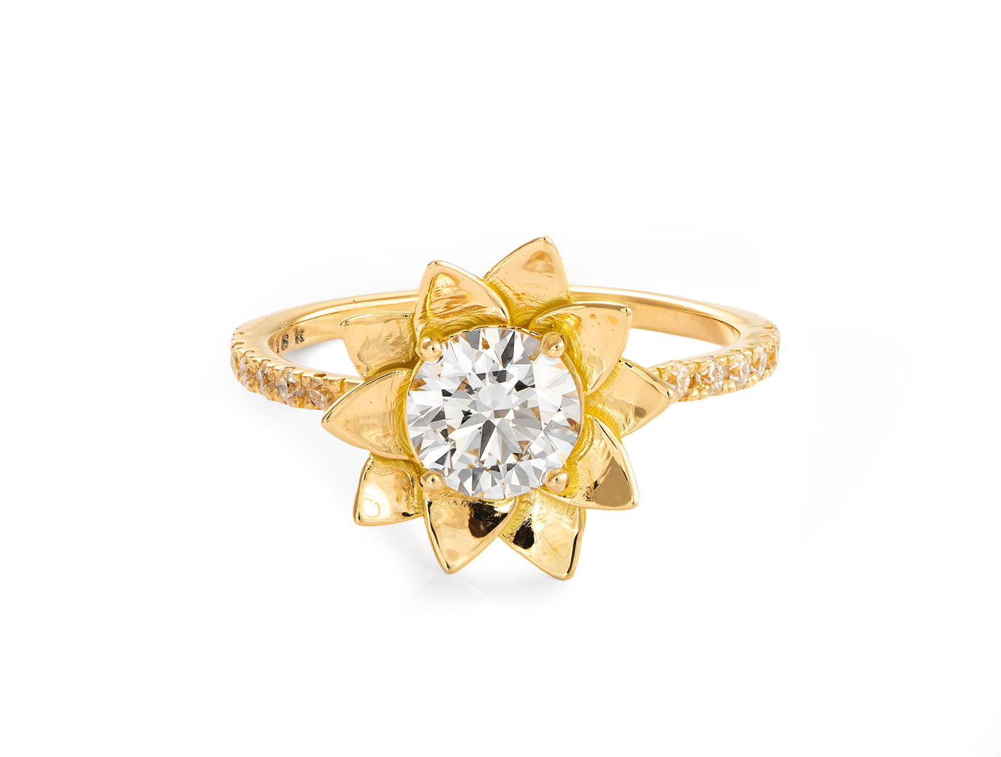 Anillo de oro 18k con Diamante de Laboratorio