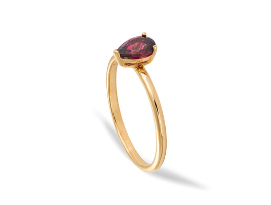 Anillo de Oro 18K con Rodolita natural