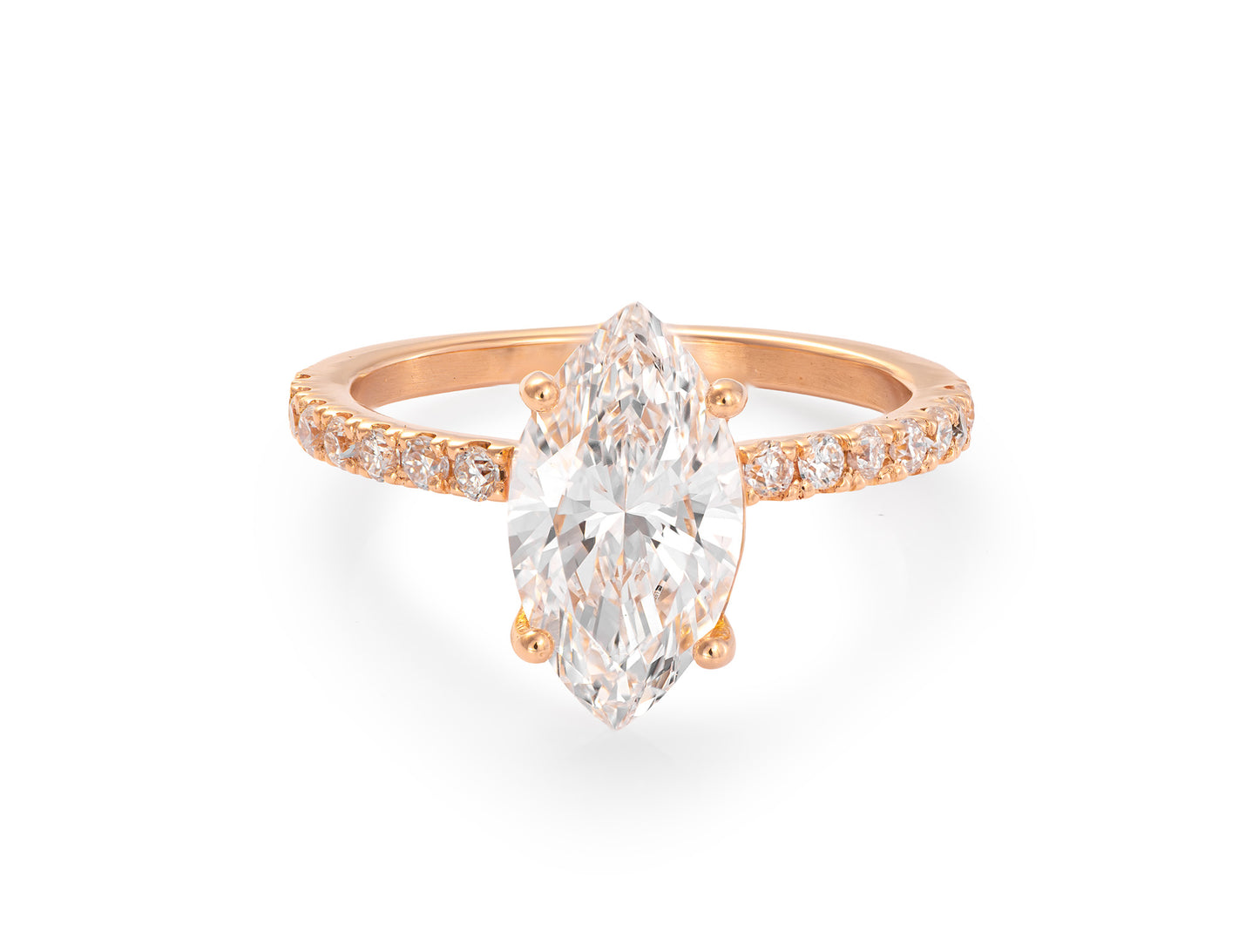 Anillo de Oro Rosa 18k con Diamante de laboratorio