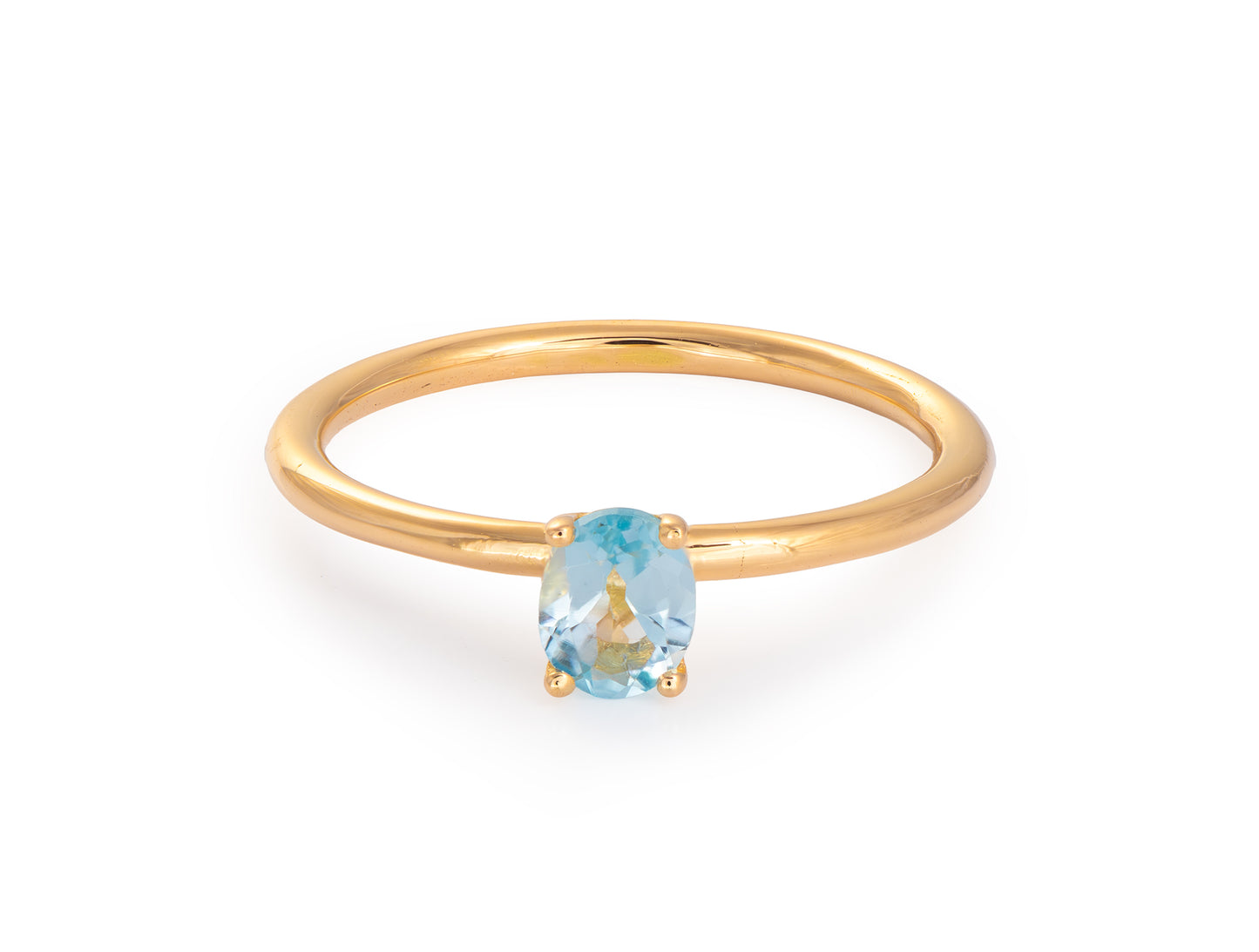 Anillo de Oro 18K con Topacio natural