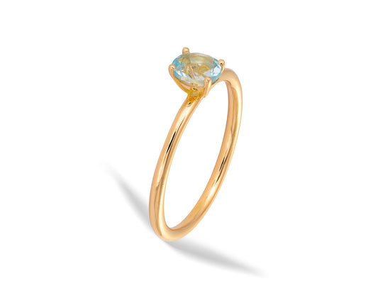 Anillo de Oro 18K con Topacio natural
