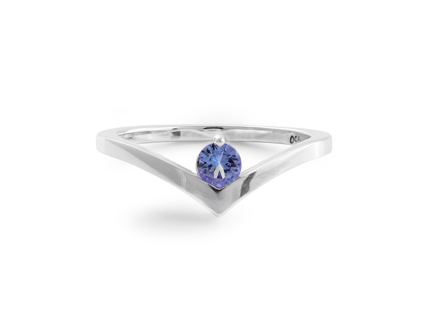 Anillo de Plata 950 con Tanzanita Natural