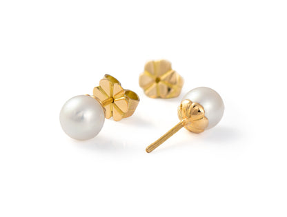 Par de Aretes de Oro naranja 18K con Perlas de Mar Cultivadas