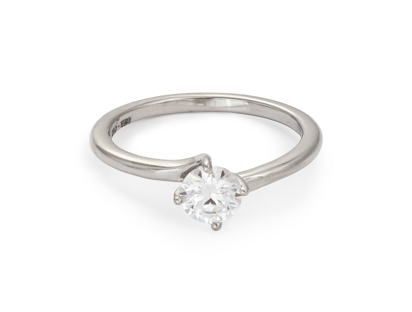 Anillo de Oro Blanco 18K con Diamante de laboratorio