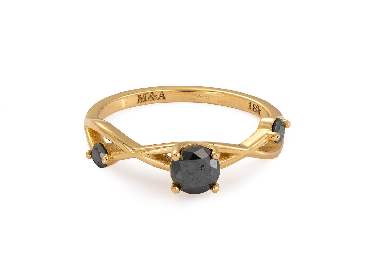 Anillo de Oro 18K con Diamante negro