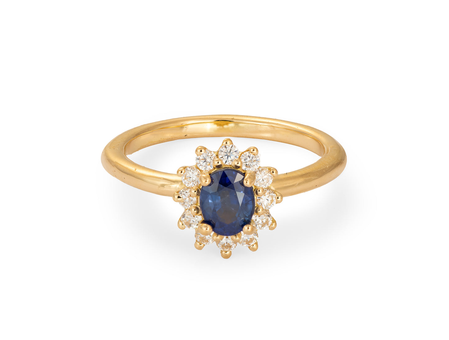 Anillo de Oro Amarillo 18k con Zafiro Natural