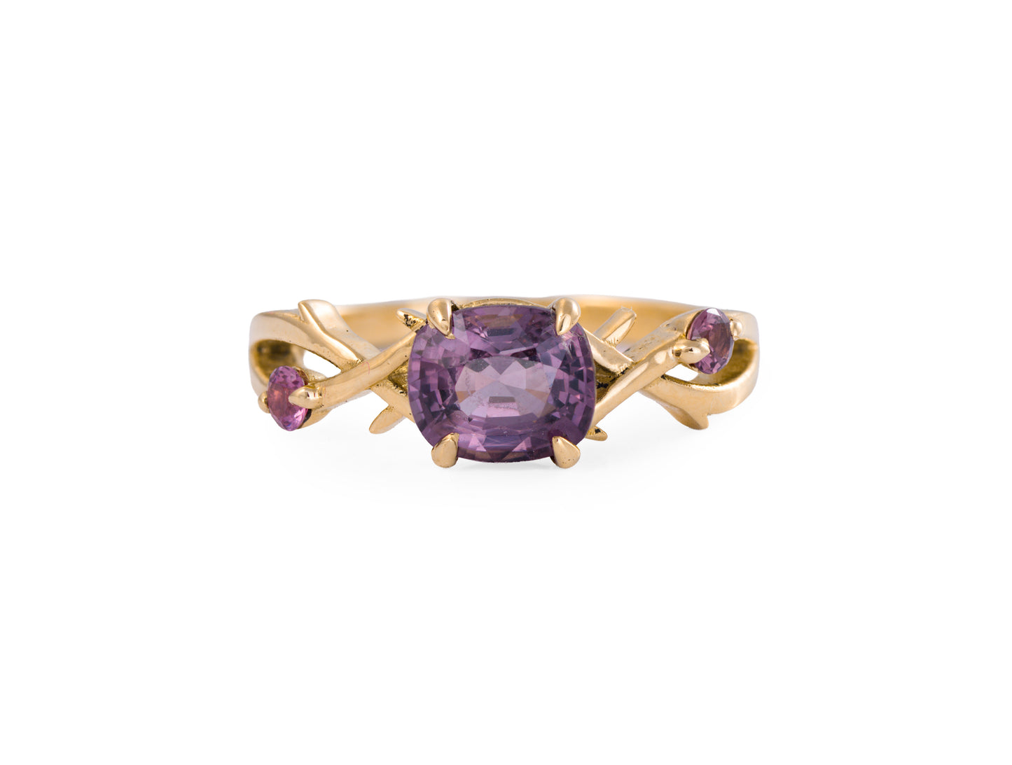 Anillo de Oro Amarillo 18K con Espinelas Naturales