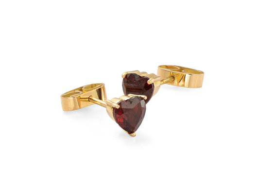 Aretes de oro 18k con Granate Natural