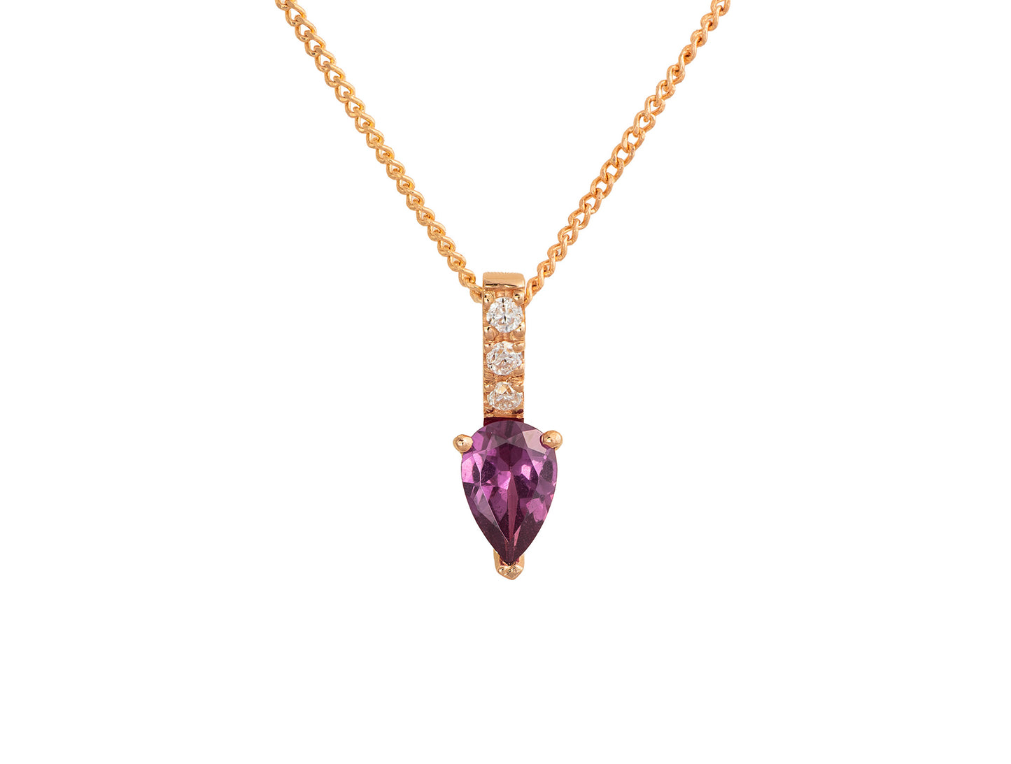 Dije de oro 18K con Rodolita Natural